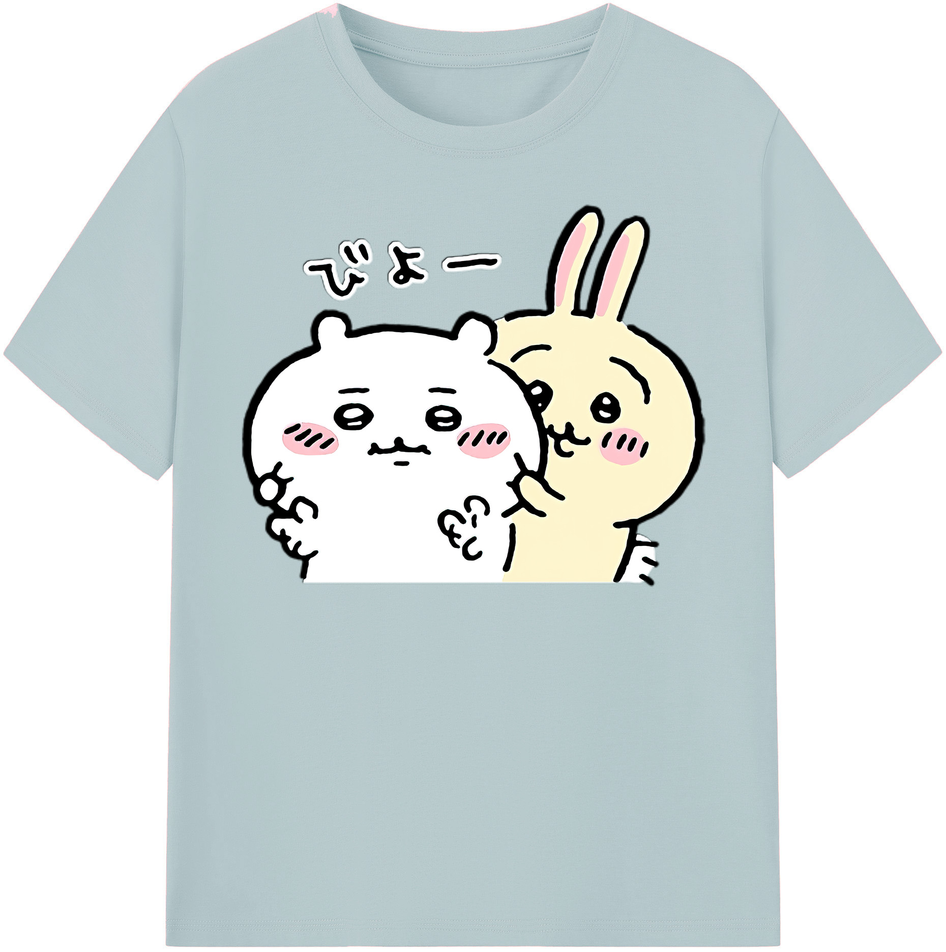 （画像用） ちいかわ うさぎ Chii-kawa usagi 綿100％半袖Tシャツ（フロントプリント）